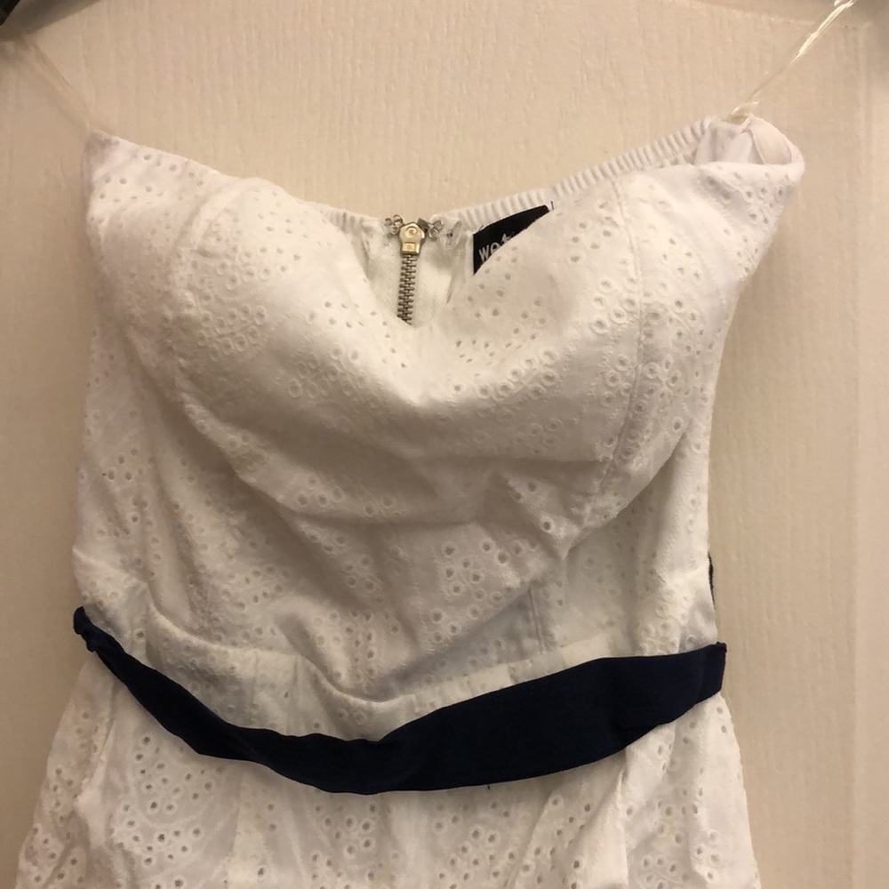 Wet Seal Eyelet White Strapless Dress